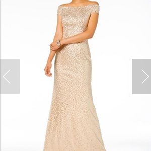 Adrianna Papell Evening Gown, Sequin, Blush